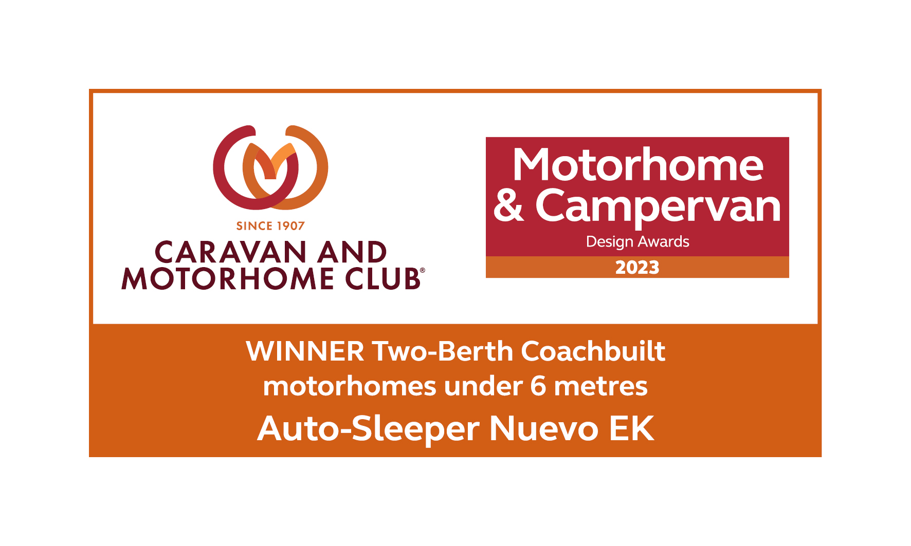 Two-Berth Coachbuilt Motorhomes Under 6 Metres awards Nuevo EK Winner