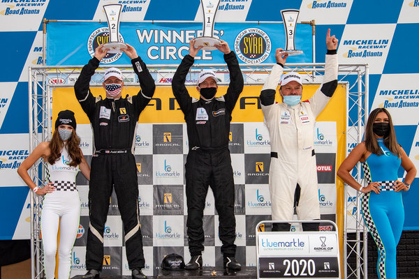 Judd Miller (L), Jon Field (C) and Terry Olson (R) on the podium after the final race of the season